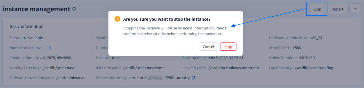 Start or stop instances