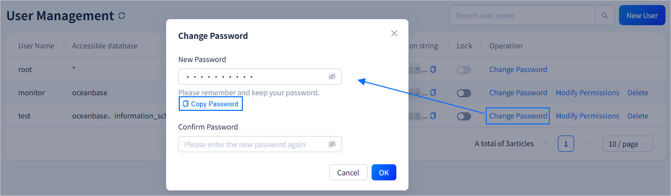 Change a password
