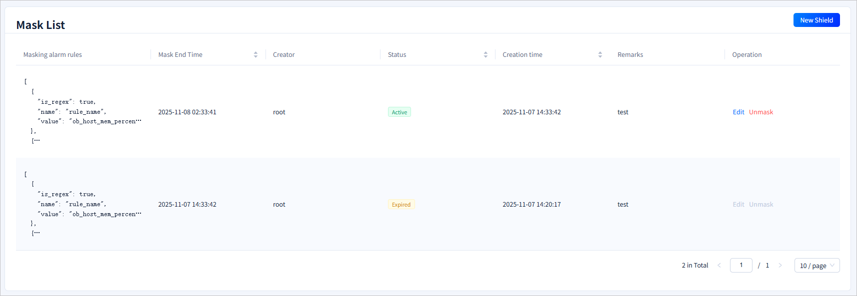 Edit a suppression rule
